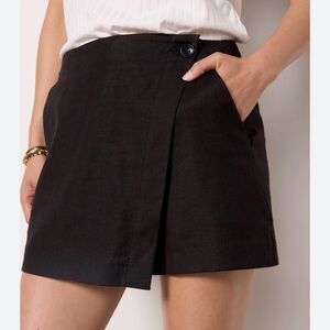 Layla Stretch Linen Skort Evereve